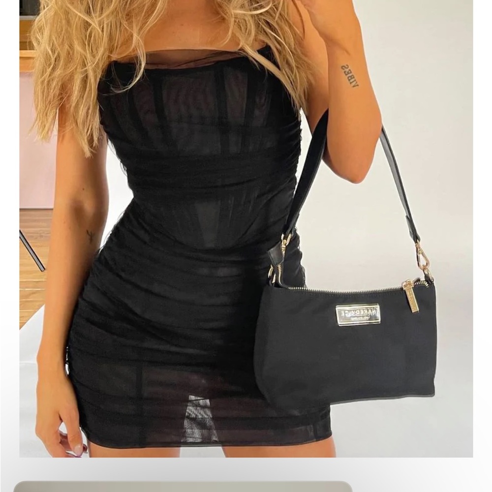 White fox boutique black strapless dress (for the night midnight dress)